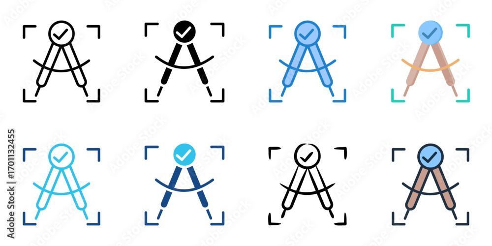 Poster calibration icon set multiple style collection