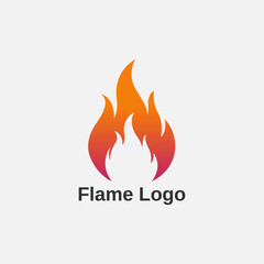 Modern fire logo design, Vector flame symbol, Hot burning fire silhouette, Creative icon for business identity
