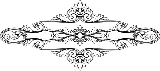 Fototapeta premium Elegant ornate flourish decorative divider vintage scrollwork design element