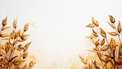 Beige Plaster Wall Texture with Dried Flowers