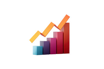 Series of colorful bars with a downward slope