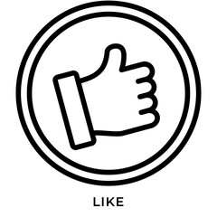 Like Icon – Thumbs Up in Circle for Social Media and Positive Feedback