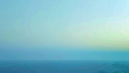 Calm Ocean Horizon with Pastel Blue and Green Gradient Sky
