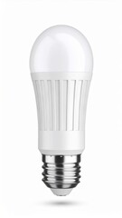 White Led Bulb with Domed Top on a Plain White Background