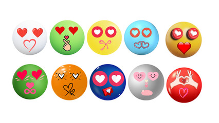 Happy Easter egg set with cute faces and cartoon expressions