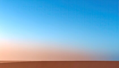 Desert Landscape at Sunrise with Blue and Orange Gradient Sky