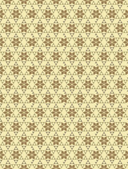 Seamless geometric mosaic pattern with floral shapes. Ideal for tiles, textiles, wallpapers, traditional decorative backgrounds projects, and architectural designs.