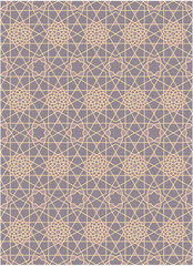 Seamless geometric mosaic pattern with floral shapes. Ideal for tiles, textiles, wallpapers, traditional decorative backgrounds projects, and architectural designs.