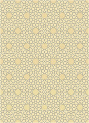 Seamless geometric mosaic pattern with floral shapes. Ideal for tiles, textiles, wallpapers, traditional decorative backgrounds projects, and architectural designs.