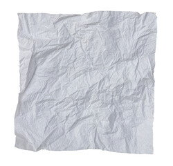 texture background of white tissue with crumple and crease on transparent background
