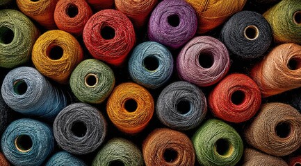 Close-up view of colorful spools of thread (2)