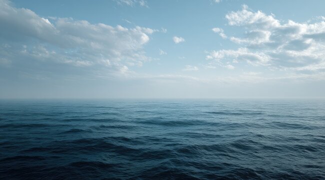 Wide ocean vista, light clouds