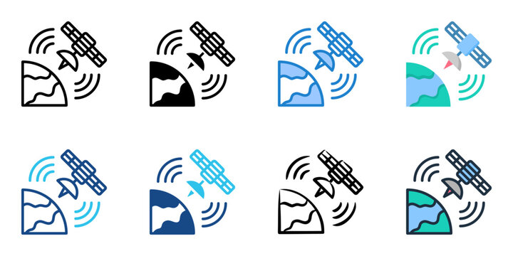 Remote Sensing icon set multiple style collection 
