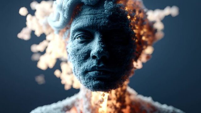 Abstract figure with exploding head