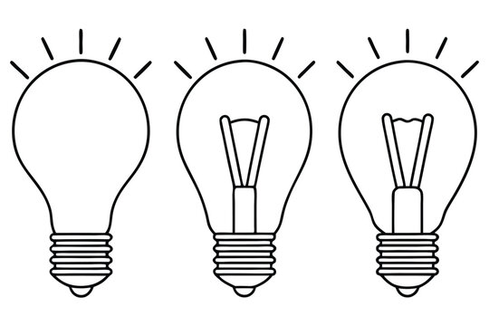 Three minimalist light bulbs illumination idea