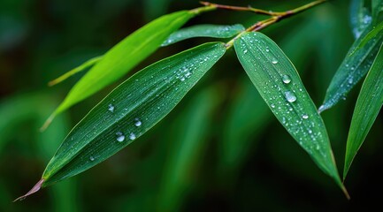 Dew-kissed bamboo leaves (1)