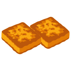 Saganaki Greek fried cheese flat color vector illustration template design