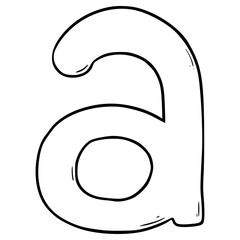a lowercase Alphabet illustration hand drawn outline vector