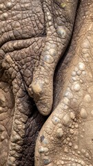 Fototapeta premium Detailed Close Up of a Rough Brown Scaly Skin with Bumps and Ridges