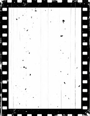Fototapeta premium Grunge Film Strip Frame Border with Black and White Texture Overlay for Photo and Poster Editing Projects