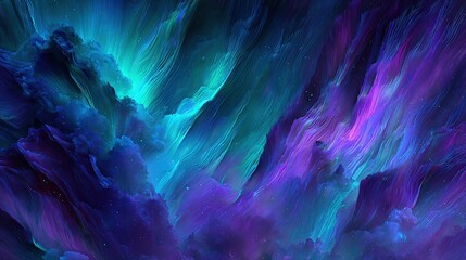 Abstract Colorful Cosmic Nebula Digital Art