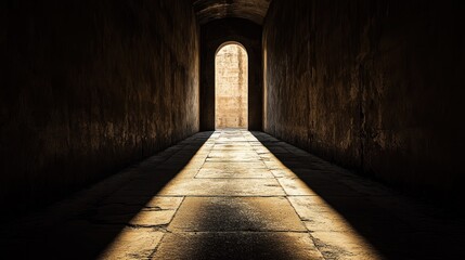 Fototapeta premium Dark tunnel with light at the end