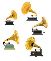 vector illustration of an old gramophone