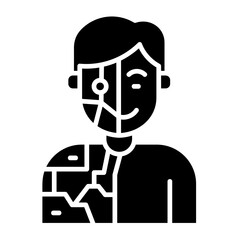 Cyborg  Icon Element For Design	