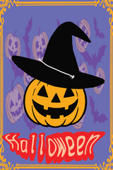 halloween background with pumpkin