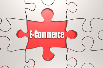 E-Commerce word on jigsaw puzzle
