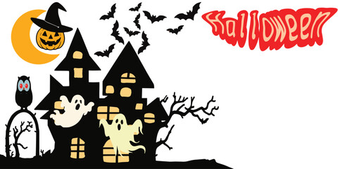 halloween house with bats