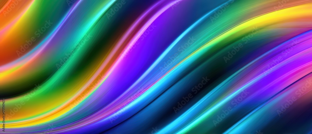 Aufkleber vibrant abstract background featu flowing, colorful waves of light and shadow creating a dynamic and