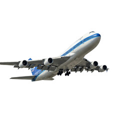 Obraz premium airplanes in flight with detailed aircraft designs, commercial jets and private aviation, transportation and travel concept isolated on transparent background PNG