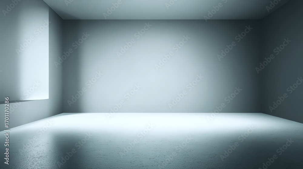 Poster an empty minimalist room with a window creates a serene and contemplative atmosphere with its smooth