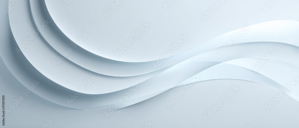 Aufkleber abstract white paper layers creating subtle waves with delicate shadows, perfect for a clean and mod