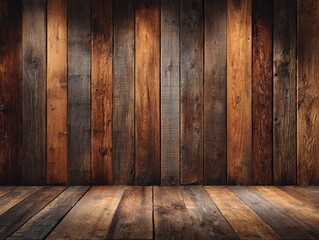 Rustic wooden wall and floor