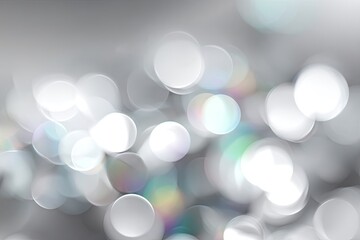Abstract bokeh background of soft, round light spots in various shades of gray and white