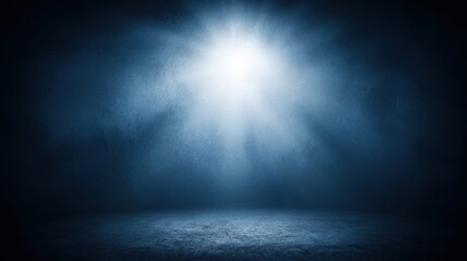 Obraz premium A captivating blue spotlight illuminates a textured surface, creating an atmosphere of mystery and dramatic visual impact within the scene.