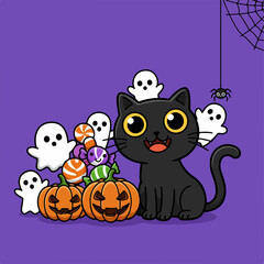 halloween background with pumpkins