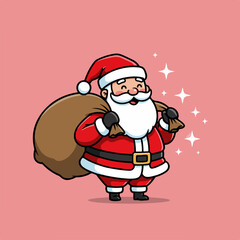 santa claus with a bag