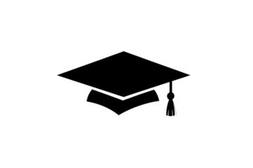 Black graduation cap with a tassel hanging from it