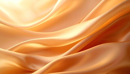 Warm Orange Silk Fabric Draped Background