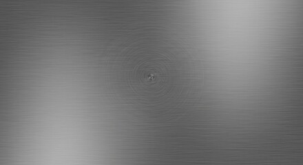 Brushed Metal Texture with Circular Grain, Industrial Gray Background, Polished Surface