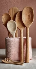 Wooden Spoons in a Crock