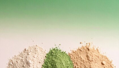 Three Powder Piles on Gradient Background