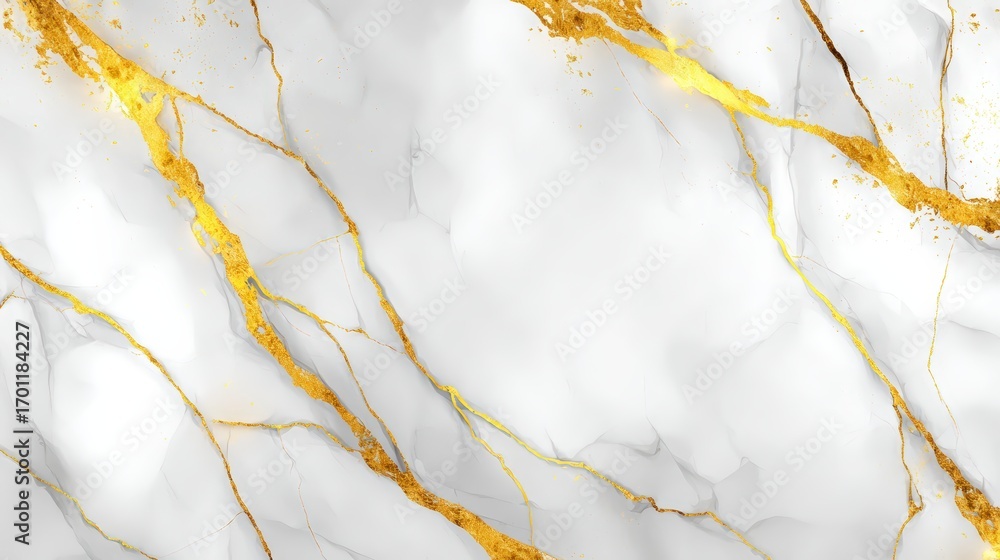 Poster elegant white marble texture adorned with shimme gold veins creating a luxurious and sophisticated a