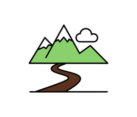 Obraz premium Mountain path illustration