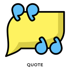 Quote Bubble Icon – Speech Bubble with Quotation Marks in Flat and Outline Style