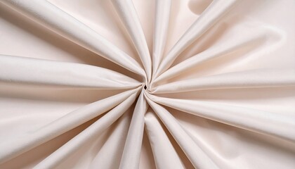 Velvety Cream Fabric Draped in Radial Pattern