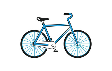 Simple illustration of blue bicycle